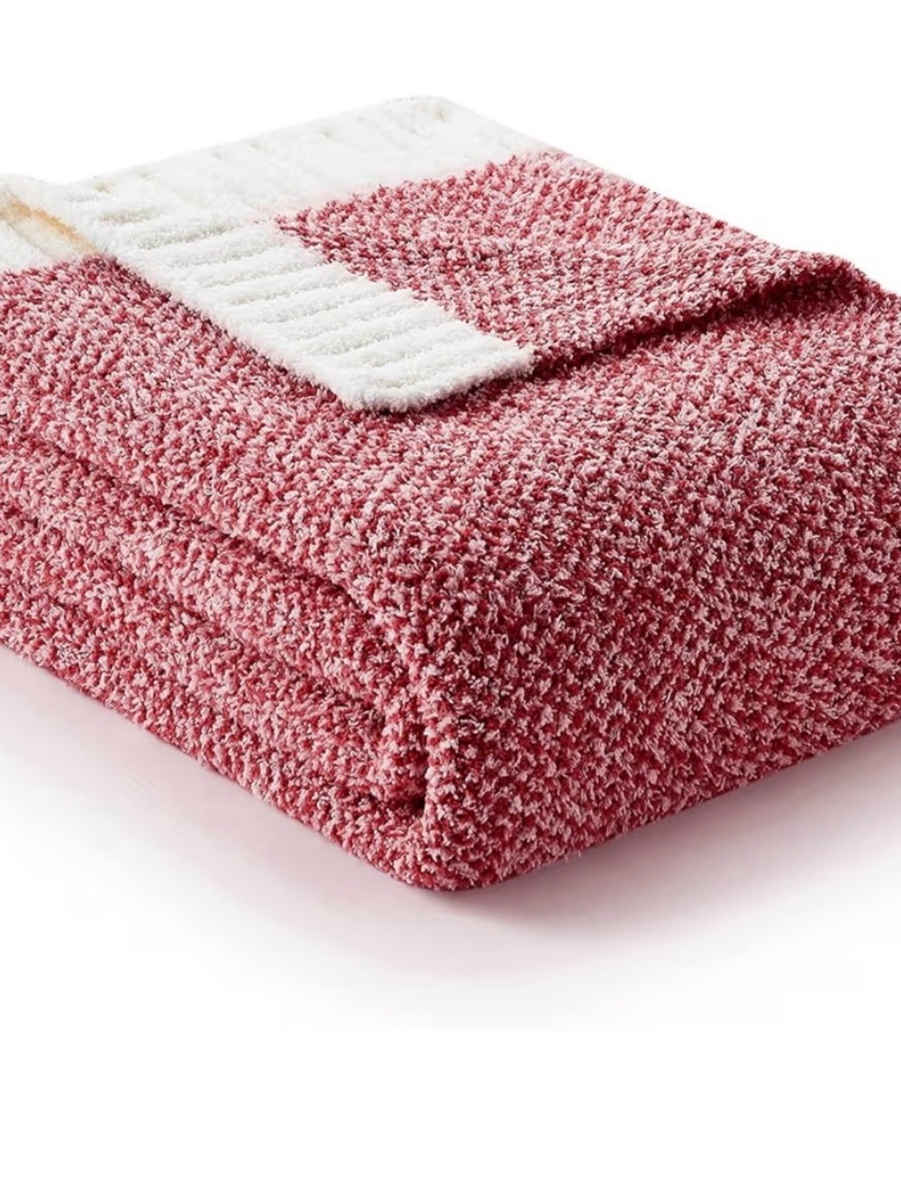 Snuggle Sac Heather Red Plush Throw 50” x 60”